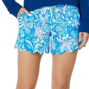Lilly Pulitzer 5" Buttercup Knit Short in the Amalfi Blue Sound The Sirens print